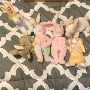 6 Beanie Baby Bunnies